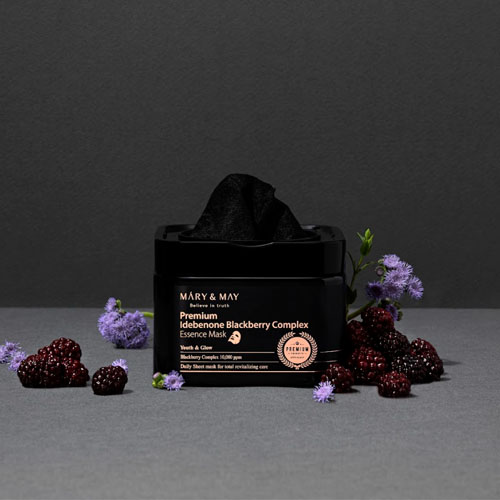 [Mary&May] Premium Idebenon Blackberry Complex Ampoule Mask (20EA)