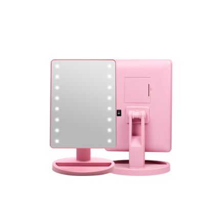 [CORINGCO] Pink bling bling LED touch mirror (baby pink)
