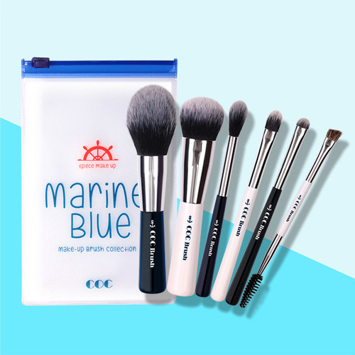 [CORINGCO] Marine Blue Make Up Brush Collection 6P