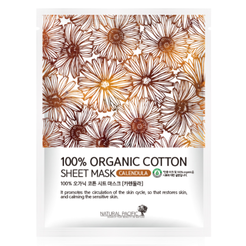 [Natural Pacific] 100% Organic Cotton Sheet Mask #Calendula 6EA