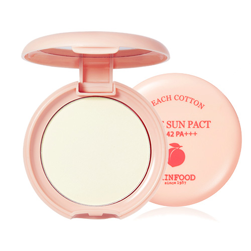 [Skinfood] Peach Cotton Pore Sun Pact SPF42 PA+++ #01 (Clear)