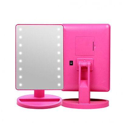 [CORINGCO] Pink Bling Bling LED Touch Mirror (Hot Pink)
