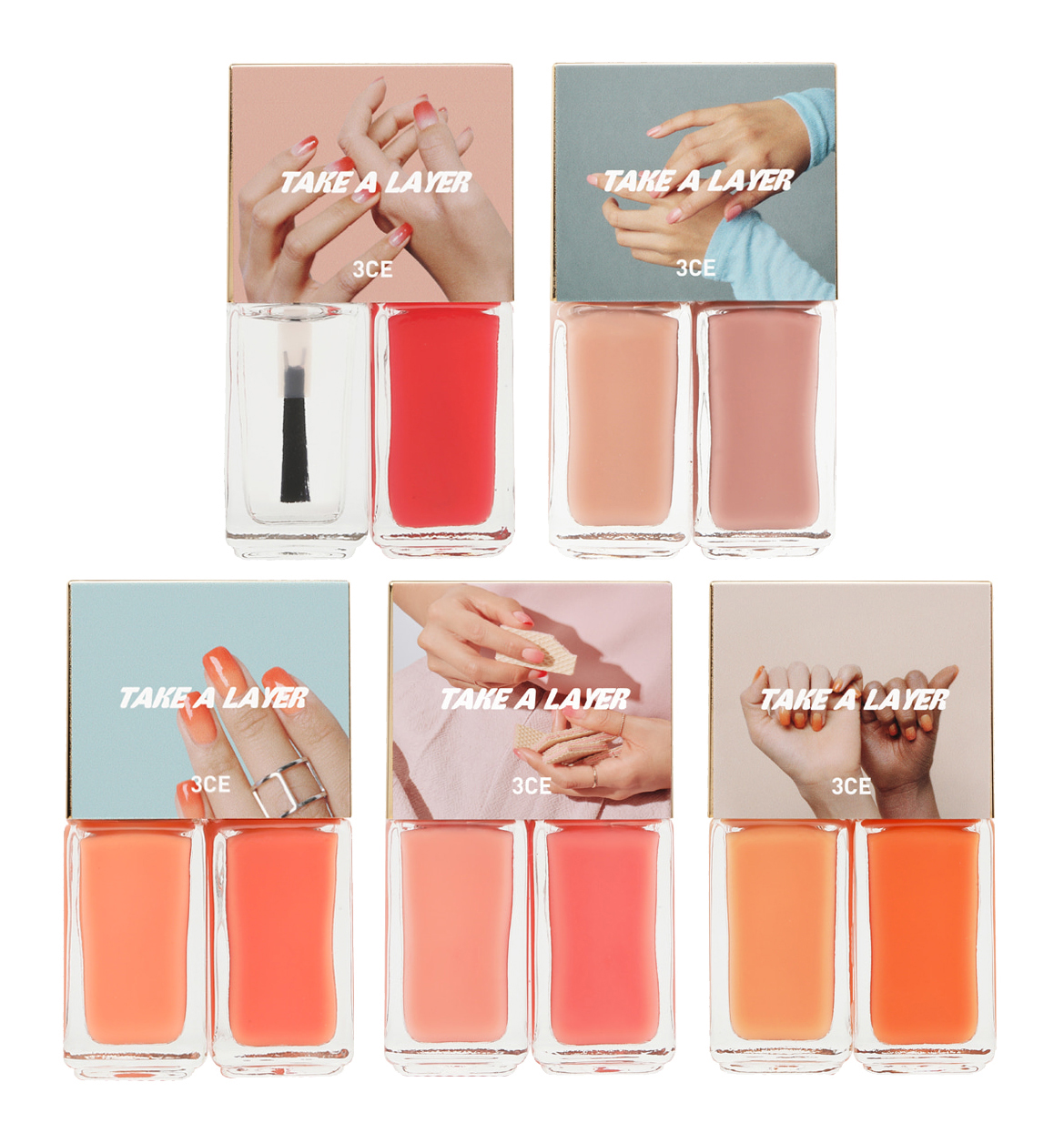 [3CE] Take A Layer Layering Nail Lacquer (Last Pink) 4ml*2EA