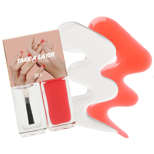 [3CE] Take A Layer Layering Nail Lacquer (Pure Red) 4ml*2EA