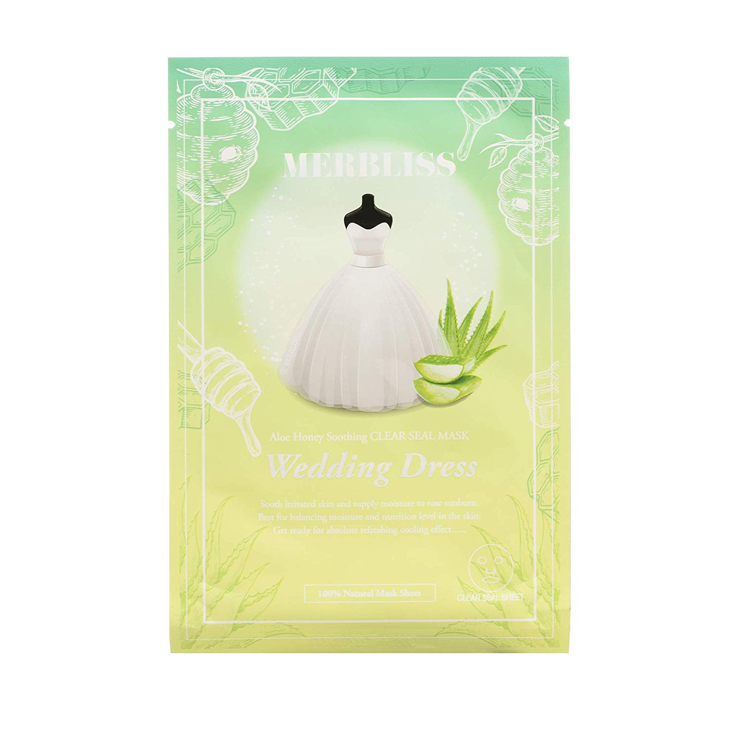 [Merbliss] Wedding Dress Aloe Honey Soothing Clear Seal Mask