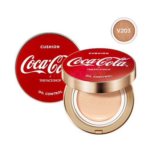[THE FACE SHOP] Oil Control Water Cushion (Cocacola Edition) V203