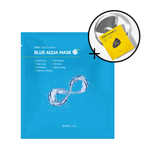 [Barulab] 7in1 Total Solution Blue Aqua Mask 1ea + 7 in 1 Total Solution Black Clay Mask 1ea