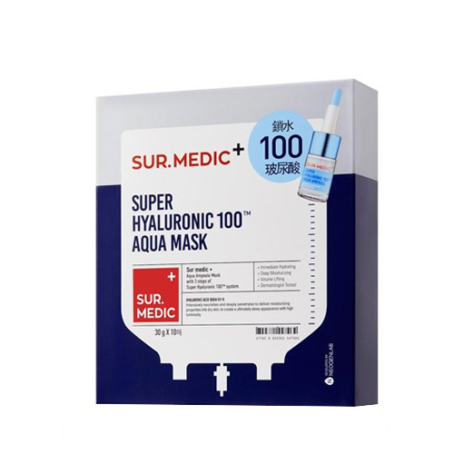 [NEOGEN] Sur. Medic+ Super Hyaluronic 100 TM Aqua Mask (10 Sheets) 25ml*10