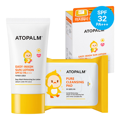 [ATOPALM] Easy-Wash Sun Lotion SPF32 PA+++ 60ml + Pure Cleansing Pad 30Pads(62g)
